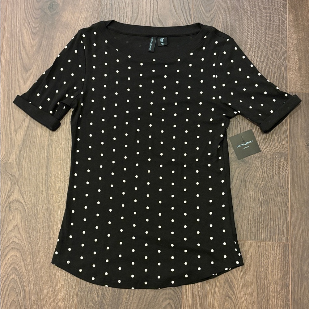 Cynthia Rowley Black and White Polka Dot Top NWT - M - Picture 6 of 7